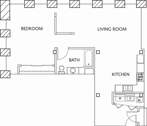 The Shaw 1  Bed   1  Bath   940 Sq. Ft. at Lofts at Lafayette Square Apartments, Saint Louis, Missouri